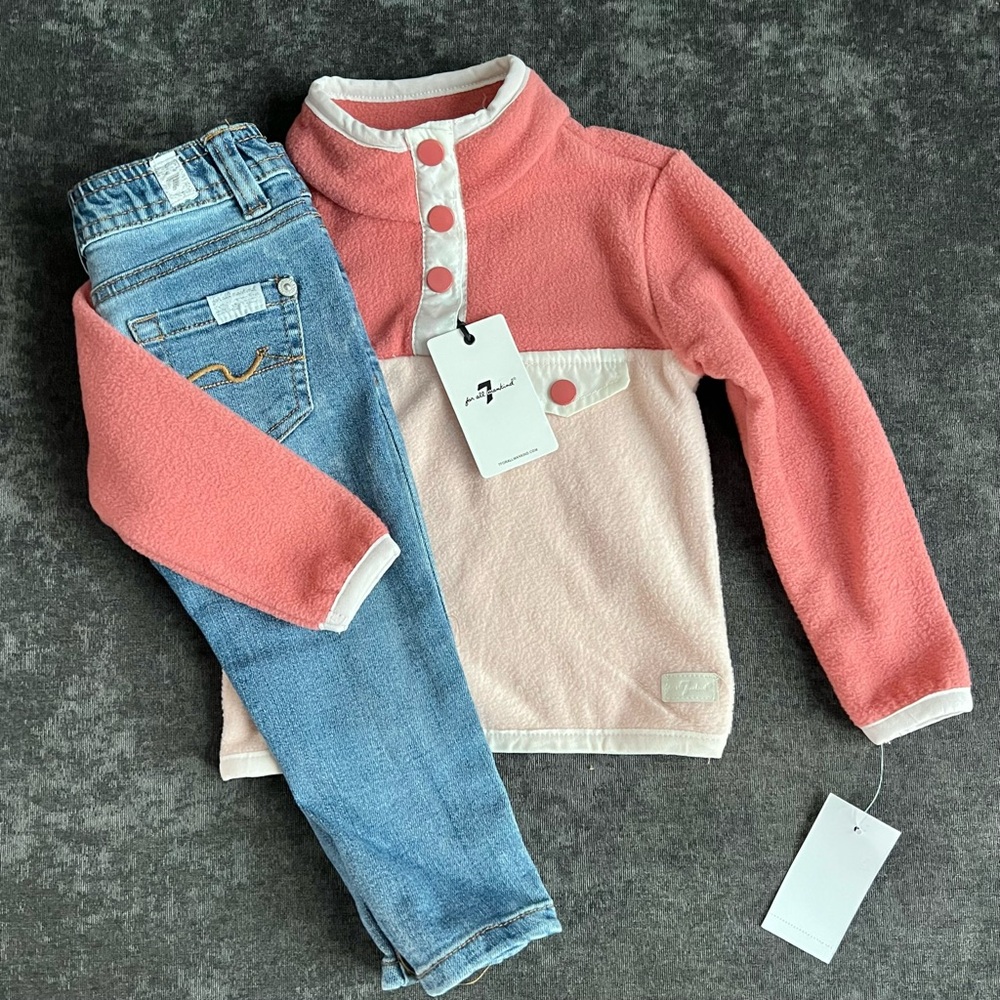 NWT Seven7 Toddler Pullover and Jeans Outfit
